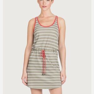 Lilla Brown Striped Drawstring Dress – Size Large